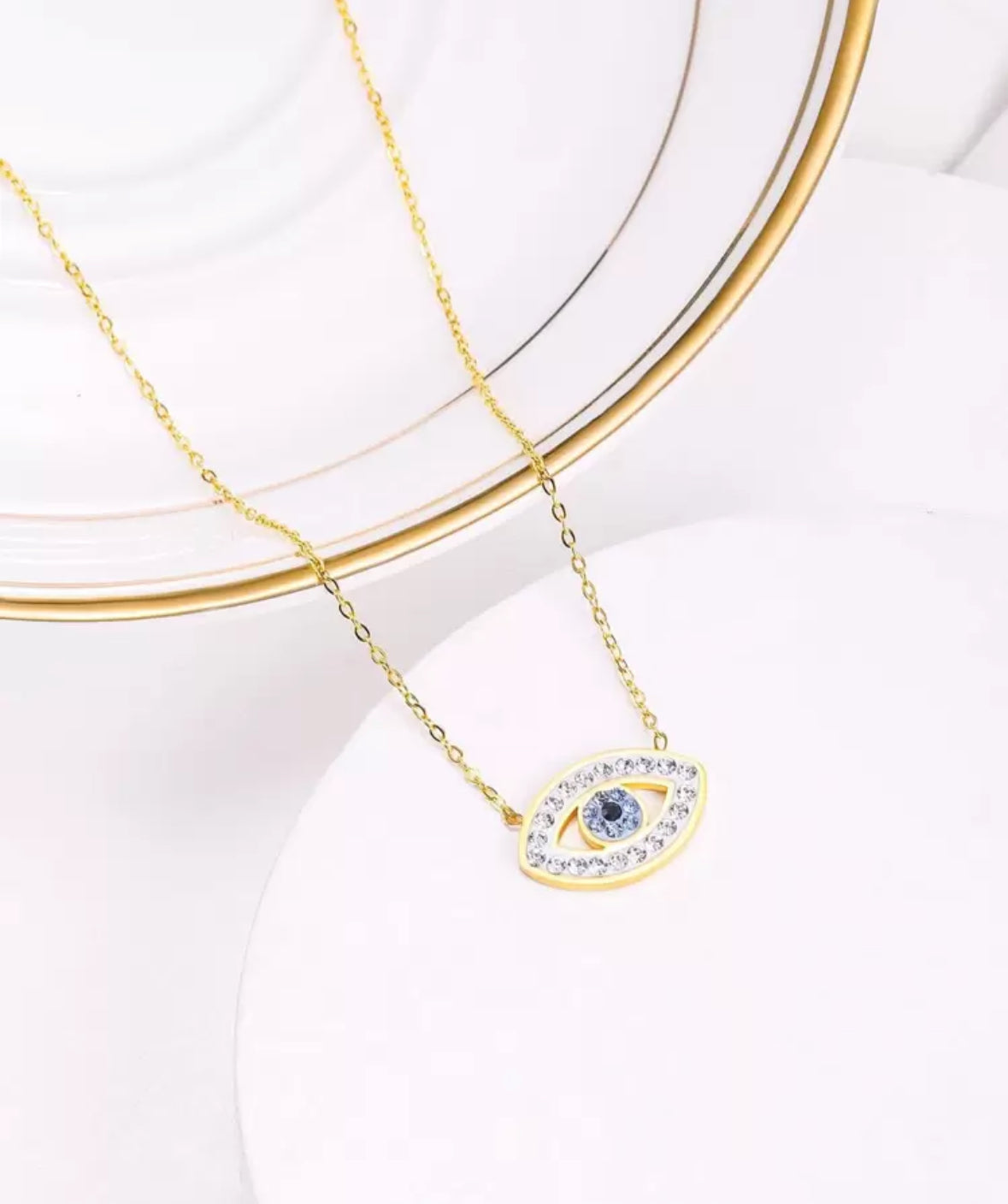 Evil Eye 18k Gold Plated Necklace