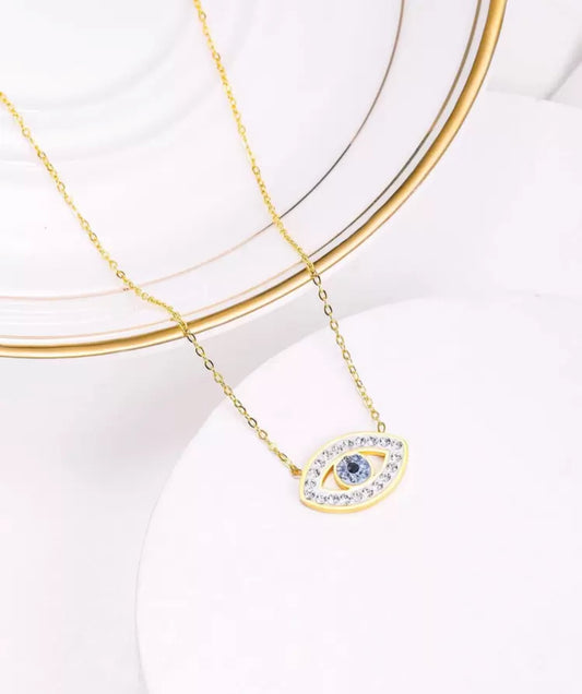 Evil Eye 18k Gold Plated Necklace